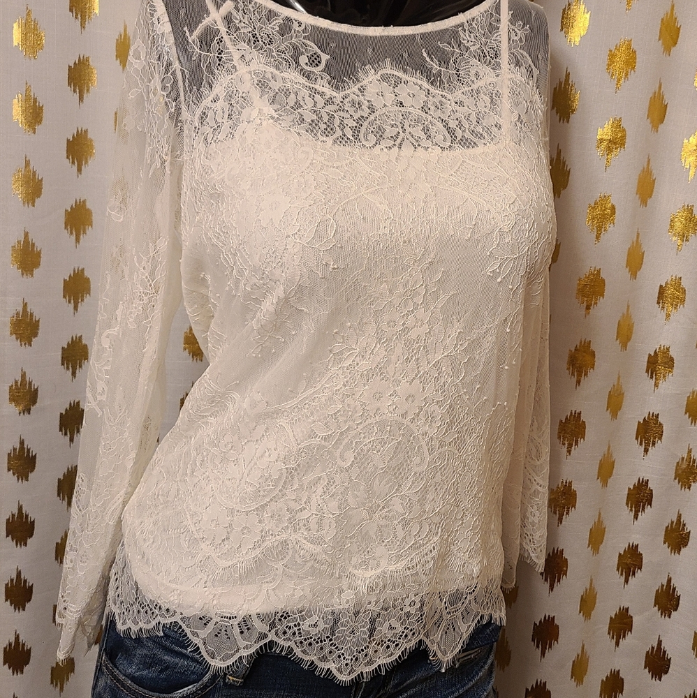 White House  Black Market size M Lace Blouse